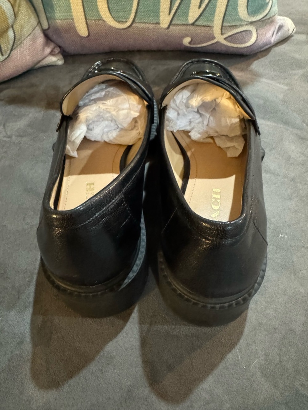 Coach Leah Platform Loafers Leather Women's with Signature 'C' - Picture 8 of 9